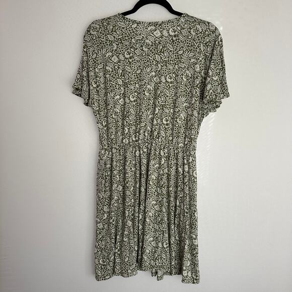 Boden Flutter Sleeve Jersey Dress Green Pea Oriental Paradise Mini Short Sleeve - Picture 3 of 9